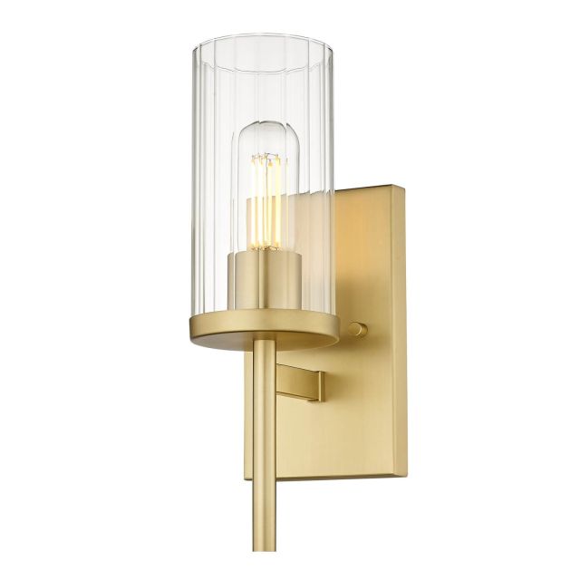 Golden Lighting 7011-1W BCB-CLR Winslett 1 Light 14 inch Tall Wall Sconce in Brushed Champagne Bronze with Clear Glass Shade